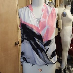 Alfani faux wrap draped top